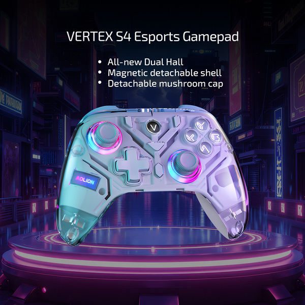 VERTEX S4 Multiplatform Gaming Controller with Charging Dock, Hall Effect Joysticks and Triggers