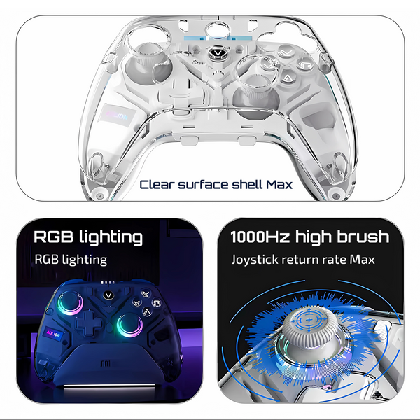 VERTEX S4 Multiplatform Gaming Controller with Charging Dock, Hall Effect Joysticks and Triggers