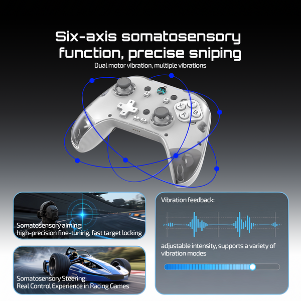 VERTEX M2 Pro Multiplatform Gaming Controller with Charging Dock, Hall Effect Joysticks and Triggers